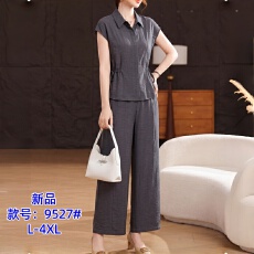 批发2026新款套装大码女装夏季短袖减龄<b class='q'>妈妈装</b>显瘦两件套气质上衣裤子