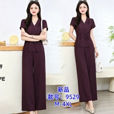 批发时尚套装女<b class='q'>夏季</b>2026新款今年流行爆款时髦洋气妈妈高级感两件套裤