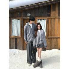 批发实拍情侣装秋冬装加厚毛衣开衫女<b class='q'>针织衫</b>男