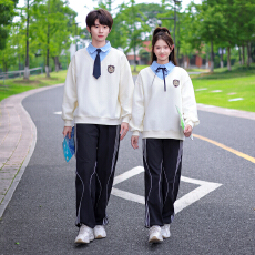 批发实拍<b class='q'>秋</b>装学生班服运动服潮牌团购服卫衣两件套中小大校服已出货