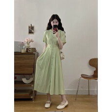 批发大码女装气质显瘦短袖<b class='q'>连衣裙</b>胖mm夏季新款度假风遮肉收腰长裙子