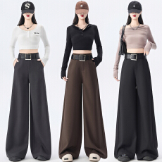 批发黑色西装阔腿长裤<b class='q'>女</b>春夏秋2026新款高腰垂感高级感休闲直筒裤子