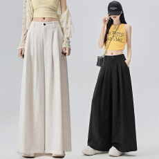 批发实拍波点阔腿裤<b class='q'>202</b>6新款<b class='q'>女</b>韩系春夏新款高腰直筒裤显瘦休闲长裤子