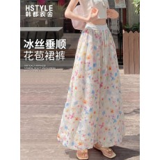 批发彩色花苞<b class='q'>裙</b>裤女春夏2026新款高腰宽松九分薄款阔腿<b class='q'>灯笼</b>裤