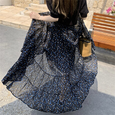 批发实拍 2026春夏漫野高腰碎花印花半裙休闲<b class='q'>百搭</b>A字显瘦中长半身裙