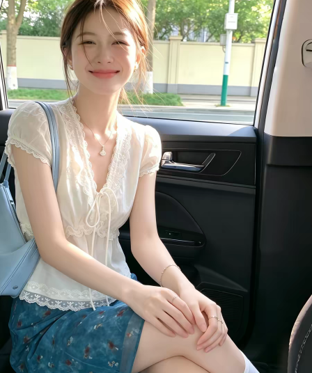 프랑스식 달콤한 스타일 V넥 레이스 측면 도트 무늬 티셔츠 여성 여름 작은 날다 소매 레이스업 맨위 디자인 센스 다용도 작은 셔츠