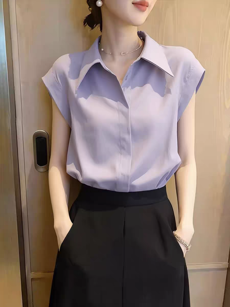 프랑스식 빛 요리 한 바람 POLO 칼라 여성 셔츠 여름 2026 년 새로운 외국 가스 캐주얼 작은 셔츠 다용도 패션 셔츠