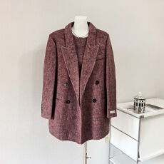 批发高级感双面呢质感气质休闲复古西装外套<b class='q'>连衣裙</b>套装