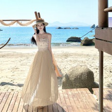 批发礼服海边度假吊带连衣裙2026年春夏新款高级感气质名媛长裙裙子女