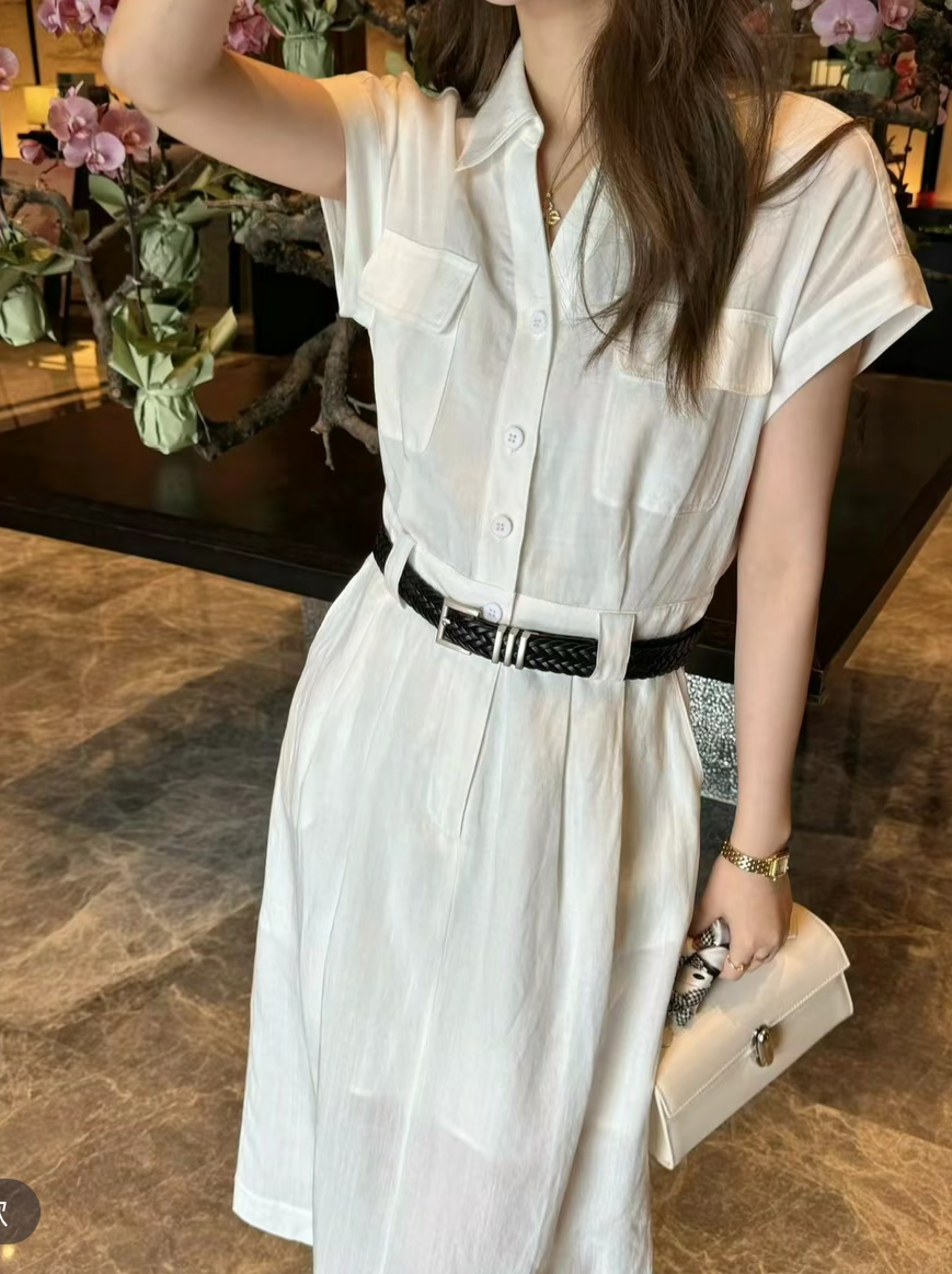 프랑스식 익스트림 제인 V넥 라이 경기 서울 라미 드레스