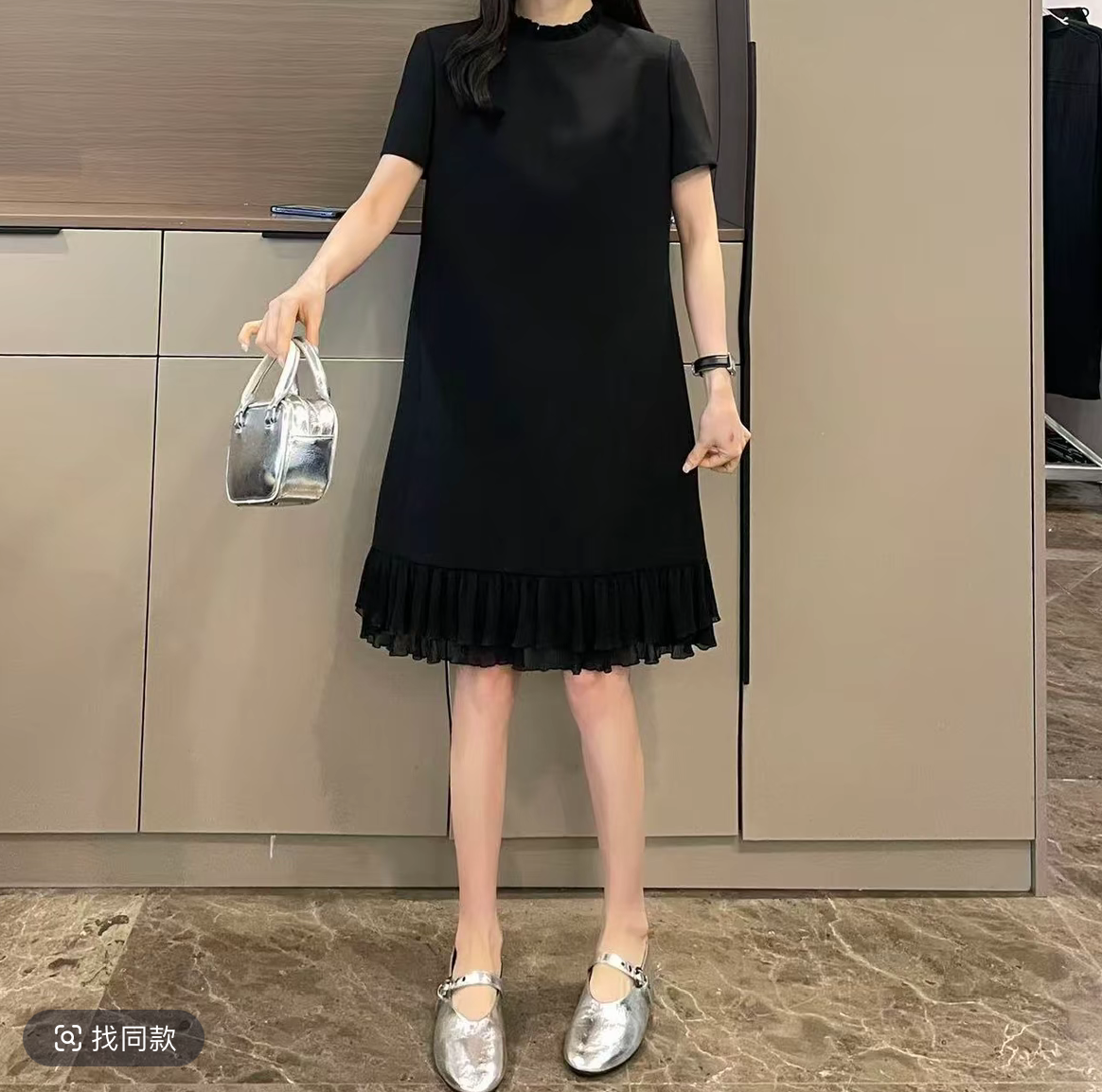 슬림해 보이는 검정색 프릴 드레스 2026 여름 여성 의류 아메리칸 연인 치마