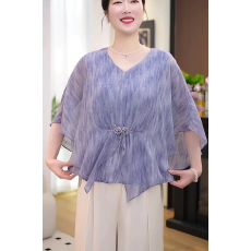 批发2026夏季妈妈装新款<b class='q'>蝙蝠衫</b>大码中老年女装<b class='q'>宽松</b>显瘦两件套