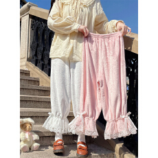 批发实拍实价~日系软妹秋<b class='q'>冬</b>Lolita蕾丝花边南瓜裤加绒汉服打底灯笼裤
