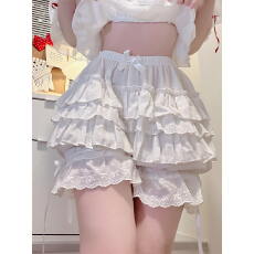 批发实拍实价~Lolita暗纹提花<b class='q'>纯棉</b>多层南瓜裤安全裤洛丽塔防走光笼裤