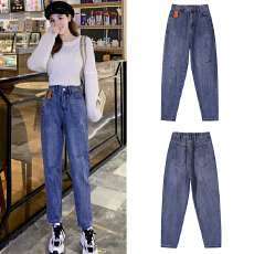 批发实拍破洞<b class='q'>哈伦</b><b class='q'>牛仔</b>阔腿裤女2026春季韩版高腰宽松直筒老爹九分裤潮