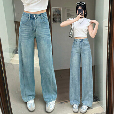 批发实拍弹力百搭阔腿裤2026春<b class='q'>夏</b>新款时尚高腰显瘦显高遮肉宽松弯刀裤