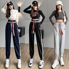 批发实拍休闲运动<b class='q'>裤</b>女2026春季网红炸街高腰显瘦宽松<b class='q'>百搭</b>阔腿长<b class='q'>裤</b>卫<b class='q'>裤</b>