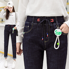 批发实拍高腰<b class='q'>哈伦</b><b class='q'>牛仔</b>裤女2026春夏韩版宽松学生显瘦弹力直筒萝卜裤