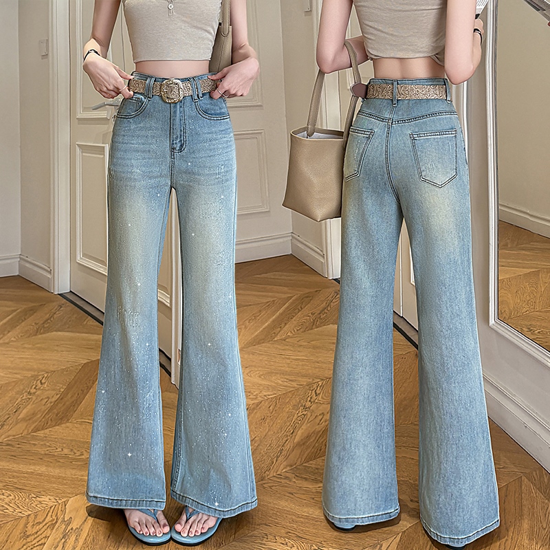 RY3121# 实拍弹力不贴腿喇叭裤女2026年春夏季辣妹风遮肉显瘦显腿牛仔裤