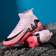 批发情侣秋季新款假系带贴跟涂鸦拼接运动轻便舒适透气户外套脚足球鞋