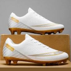 批发男女同款秋季新款简约休闲运动轻便舒适透气户外缓震套脚pu足球鞋