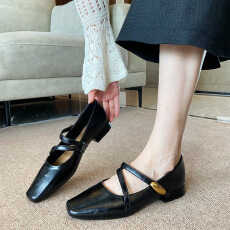批发法式气质配裙子粗跟单鞋女2025春<b class='q'>夏</b>季新款通勤女鞋晚晚鞋