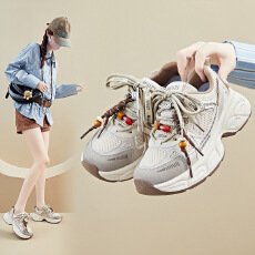 批发ins韩版新款老爹鞋女2025秋季学生运动跑步休闲鞋厚底增高女鞋