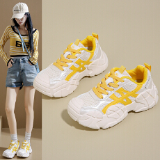 ins韩版新老爹鞋女2025春秋季学生运动跑步休闲鞋厚底增高小白鞋