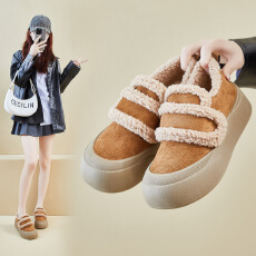 批发2025冬季加绒小白鞋新款<b class='q'>韩版</b>女学生厚底增高保暖棉鞋休闲女鞋