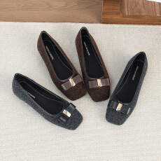 小香风单鞋女2025新款秋冬优雅法式配裙子百搭时尚平底鞋