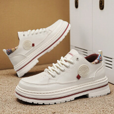 批发马丁鞋男士低帮英伦工装皮鞋日常休闲百搭秋冬季厚底增高小白男鞋