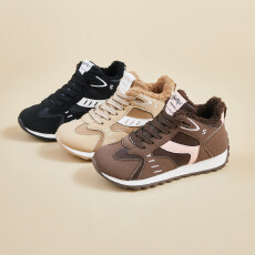 批发ins韩版新款加绒高帮老爹鞋女2025<b class='q'>冬</b>季学生休闲厚底增高女鞋