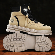 批发大码马丁靴冬季英伦工装鞋高帮<b class='q'>休闲</b>潮流男靴旋转扣舒适男鞋子