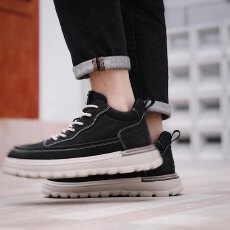 批发男鞋2025秋冬季英伦风舒适马丁靴男士厚底复古工装板鞋中帮<b class='q'>休闲</b>鞋