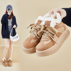 批发2025<b class='q'>冬</b>季加绒高帮小白鞋新款韩版ins女学生厚底增高板鞋休闲女鞋