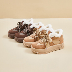 批发2025<b class='q'>冬</b>季加绒高帮小白鞋新款韩版ins女学生厚底增高板鞋休闲鞋
