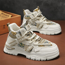 批发2025新款马丁鞋男士高帮印花厚底增高休闲运动男鞋秋冬季sneakers