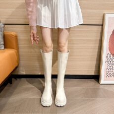 厚底长筒靴2025年秋冬新款大筒围高筒靴粗跟腿粗胖mm加宽骑士靴