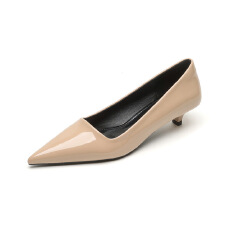 尖头高跟鞋细跟法式气质通勤工作鞋浅口裸色单鞋女