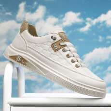 批发2026新款春季休闲运动板鞋男百搭时尚港风潮鞋小白鞋厚底增高男鞋