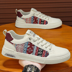 批发2026新款<b class='q'>男鞋</b>春季<b class='q'>休闲</b>小白板鞋一脚蹬厚底小众青年时尚国风布鞋男