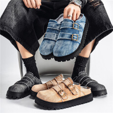 批发2026春夏季新款包头拖鞋透气外穿防滑懒人一脚蹬休闲运动勃肯拖鞋