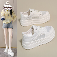 批发2026夏季网面小白鞋新款韩版ins女学生透气增高休闲板鞋