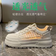 批发2026夏季网面小白鞋新款韩版ins女学生透气增高休闲街拍板鞋