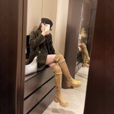 批发2026秋冬款厚底过膝长靴女 套筒高筒靴百搭显瘦骑士靴子女