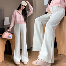 批发孕妇喇叭裤子秋冬季外穿新款休闲时尚喇叭裤灰色运动裤秋装秋装