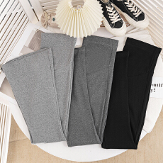 孕妇裤子春秋款外穿纯棉新款秋装微喇叭裤秋季薄款加绒打底裤秋季