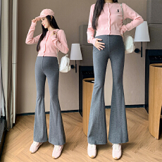 批发<b class='q'>孕妇</b><b class='q'>韩版</b>简约春秋季无托腹纯色休闲裤松紧修身<b class='q'>百搭</b>显瘦微喇裤