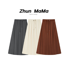 批发孕妇<b class='q'>半身</b>裙西装百褶裙秋季新款中长款a字裙大裙摆高个子春秋长裙