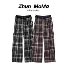 批发<b class='q'>孕妇</b><b class='q'>裤</b>秋季外穿黑白格子长裤常规宽松复古百搭绝美春秋<b class='q'>新款</b>阔腿裤